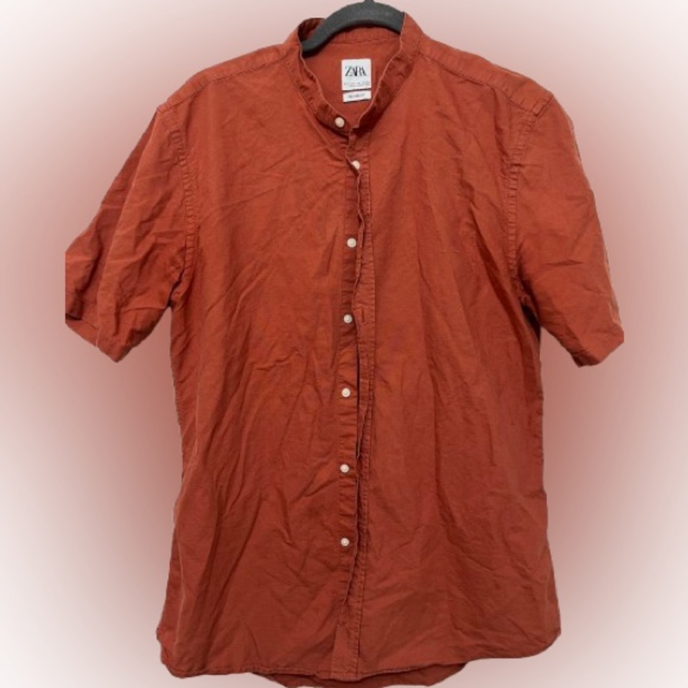 Zara orange button up